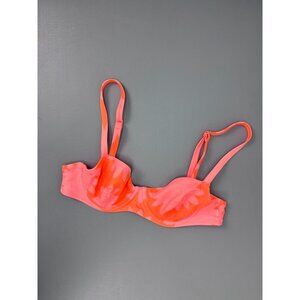 Aerie women's small bright orange pink underwire unlined bikini swim bra top